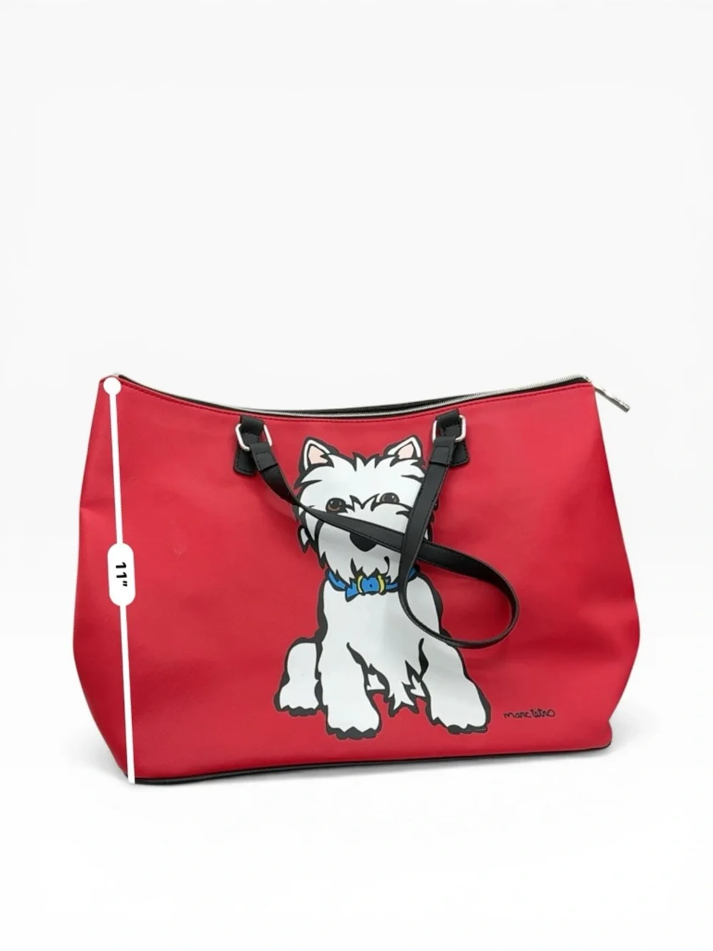 Marc Tetro Red Westie Tote Bag with Black Handles